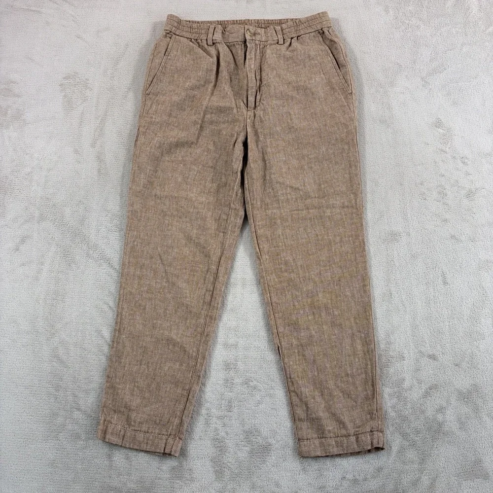 Banana Republic Mason Athletic Tapered Pants in Brown Linen 31x30 (Fits 31x26)